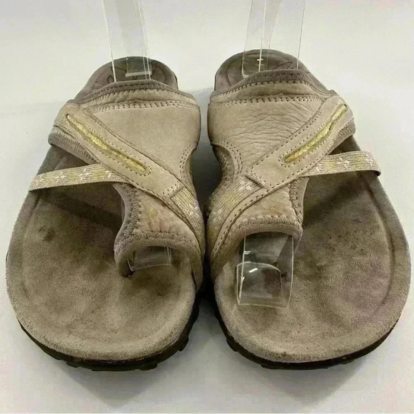 Merrell silver lining womens sandals 6 37 beige yellow suede walking outdoors - Picture 3 of 13